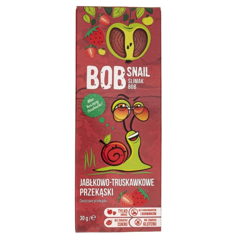 Bob Snail Przekąska jabłko-truskawkowa bez dodatku cukru - 30 g