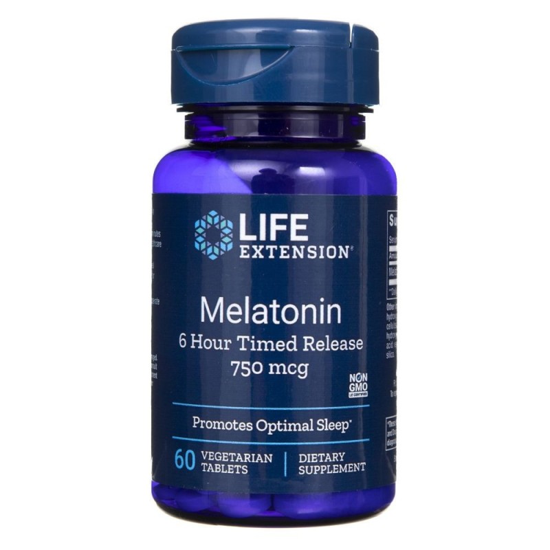 Life Extension Melatonina 750 mcg przedłużone uwalnianie - 60 tabletek