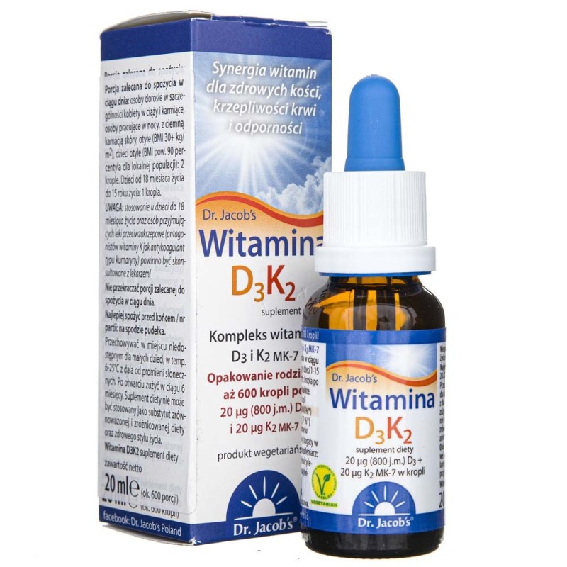 Dr. Jacob's Witamina D3 + K2 krople - 20 ml
