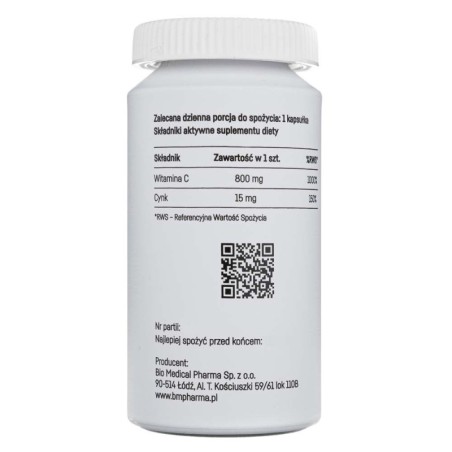 Bio Medical Pharma Witamina C + Cynk - 50 kapsułek