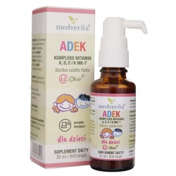 Medverita ADEK dla dzieci - kompleks witamin A, D, E i K MK-7 - 30 ml