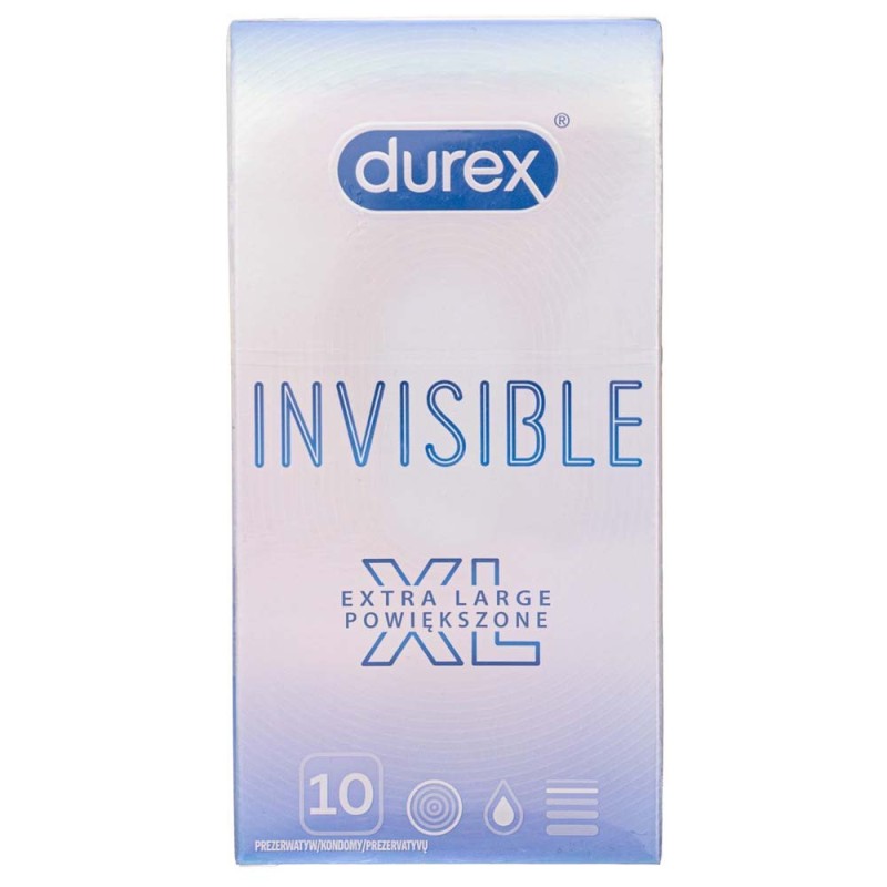Durex Prezerwatywy Invisible XL - 10 sztuk
