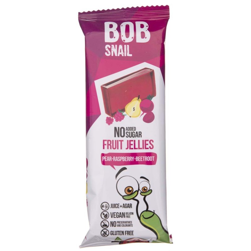 Bob Snail Przekąska galaretka gruszka-malina-burak bez dodatku cukru - 38 g