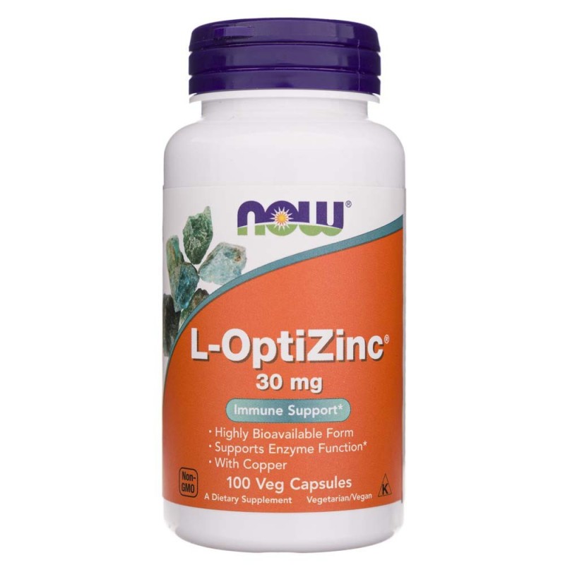 Now Foods L-OptiZinc 30 mg z miedzią - 100 kapsułek