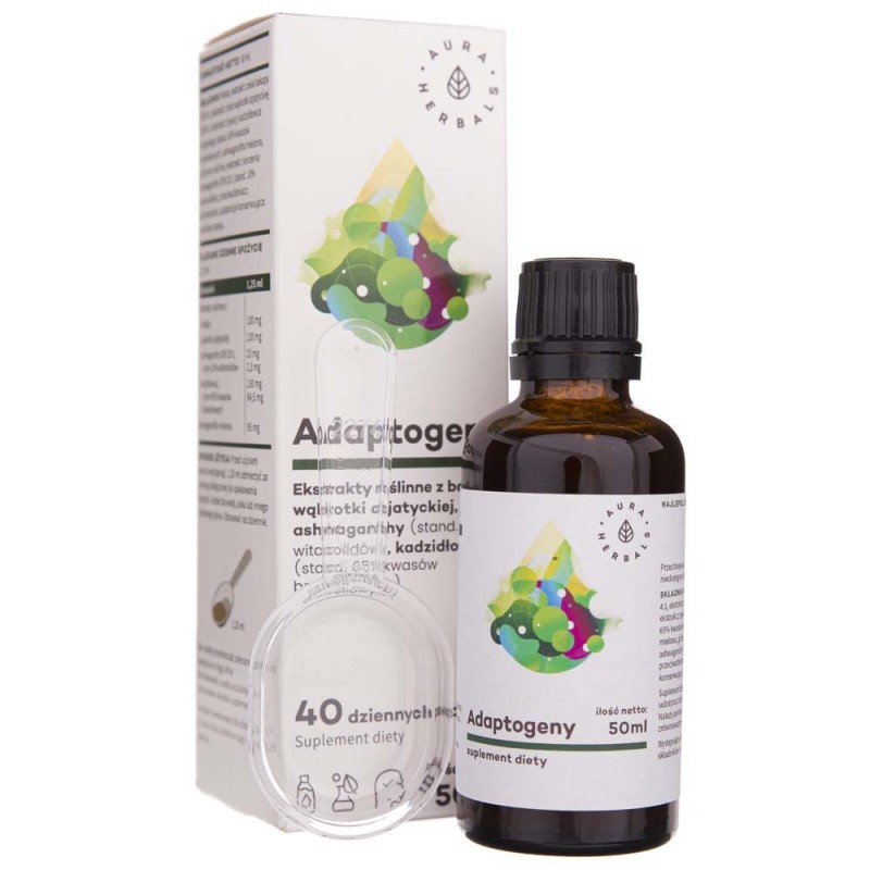 Aura Herbals Adaptogeny - 100% naturalne ekstrakty roślinne - 50 ml