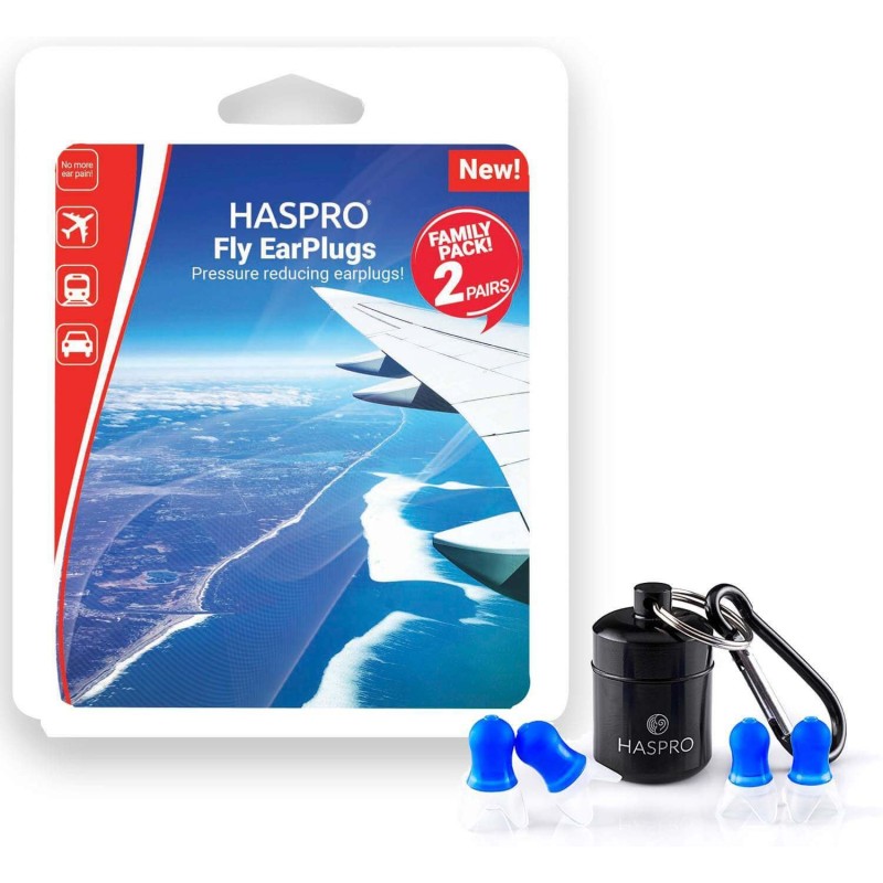 Haspro Fly Family Pack Zestaw rodzinny zatyczek do uszu do podróży