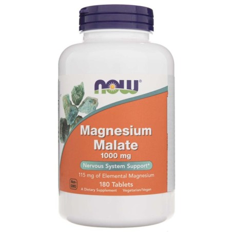 Now Foods Magnesium Malate (jabłczan magnezu) 1000 mg - 180 tabletek