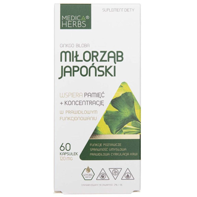 Medica Herbs Ginkgo Biloba (Miłorząb Japoński) 120 mg - 60 kapsułek