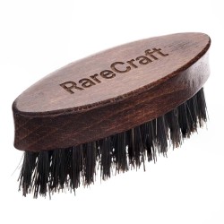 RareCraft Podróżna szczotka do brody i wąsów z drewna bukowego - ciemna - 1 sztuka