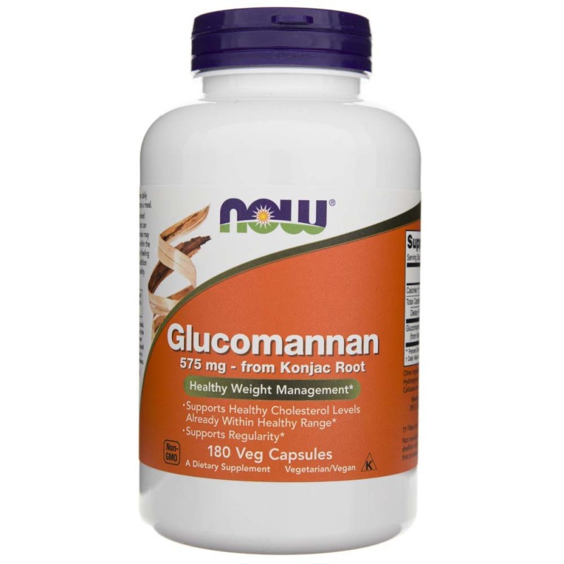Now Foods Glukomannan 575 mg Konjac Root - 180 kapsułek