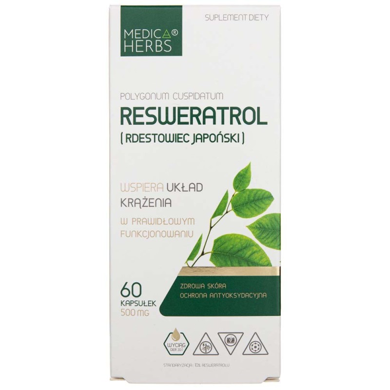Medica Herbs Resweratrol (Rdestowiec Japoński) 500 mg - 60 kapsułek