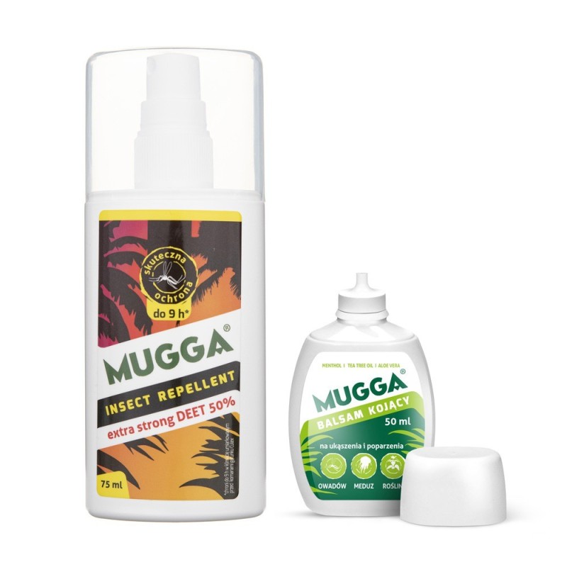 Mugga Zestaw Spray 50% DEET + Mugga Balsam - 50 ml