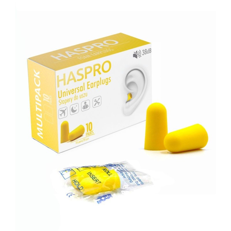 Haspro Multi10 Stopery do uszu Żółte - 10 par