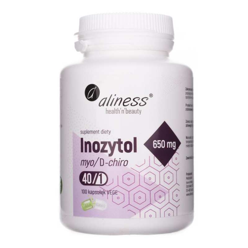 Aliness Inozytol myo/D-chiro 40/1 650 mg - 100 kapsułek