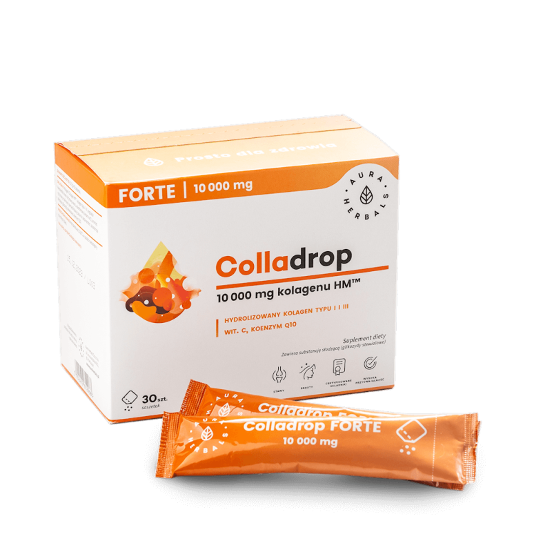 Aura Herbals Colladrop Forte kolagen morski 10000 mg - 30 saszetek