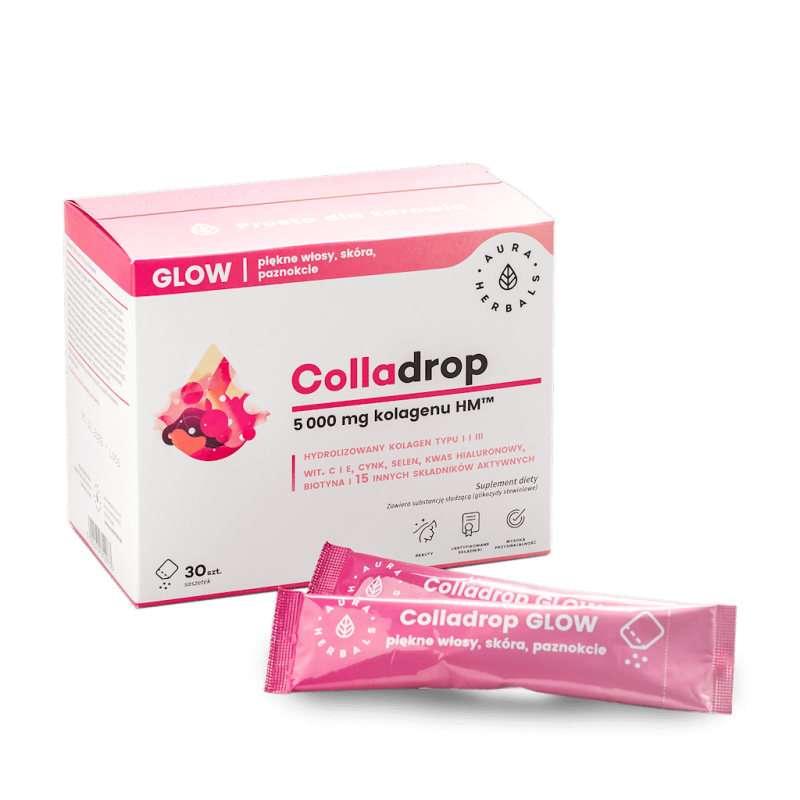 Aura Herbals Colladrop Glow kolagen morski 5000 mg - 30 saszetek