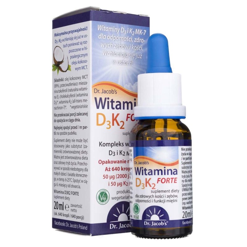 Dr. Jacob's Witamina D3 + K2 FORTE krople - 20 ml
