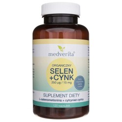 Medverita Selen 200 µg + Cynk 15 mg - 120 kapsułek
