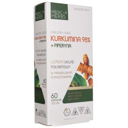 Medica Herbs Kurkumina 98% + piperyna - 60 kapsułek