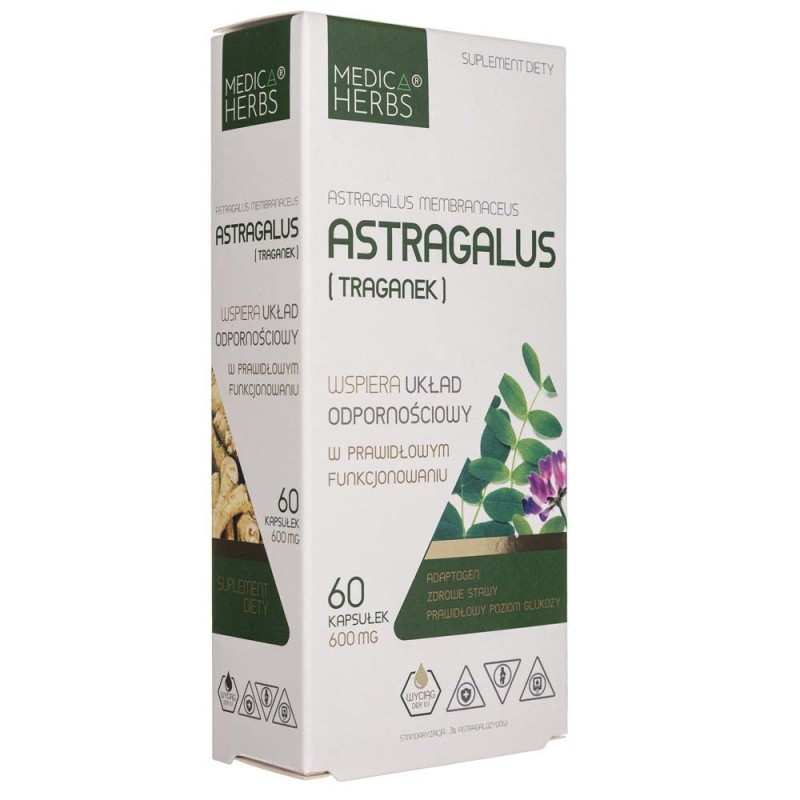 Medica Herbs Astragalus (Traganek) 600 mg - 60 kapsułek