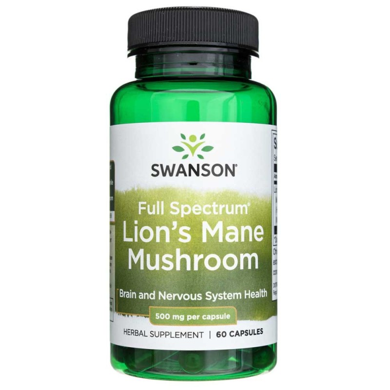 Swanson Soplówka Jeżowata (Lion's Mane Mushroom) 500 mg - 60 kapsułek