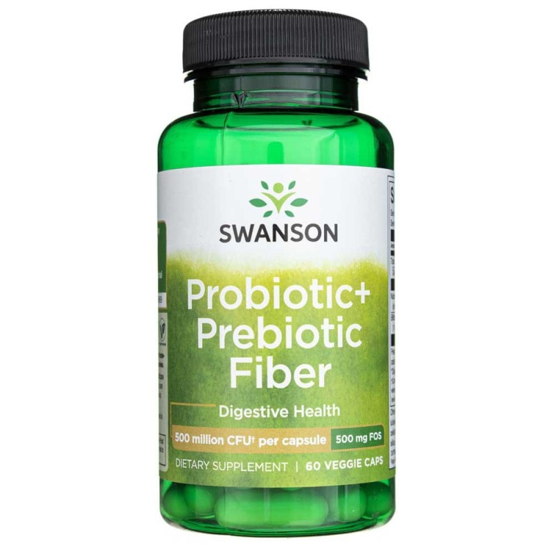 Swanson Probiotyk+ Błonnik prebiotyczny - 60 kapsułek