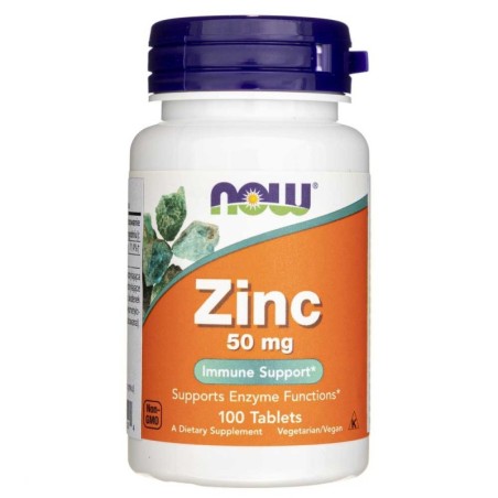 Now Foods Zinc (Cynk) 50 mg - 100 tabletek