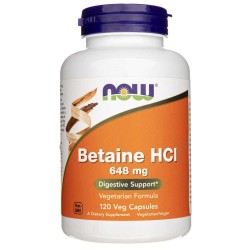Now Foods Betaine HCl 648 mg - 120 kapsułek