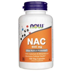 Now Foods NAC N-Acetyl Cysteine 600 mg - 100 kapsułek