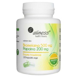 Aliness Bromelaina 500 mg Papaina 200 mg - 100 kapsułek