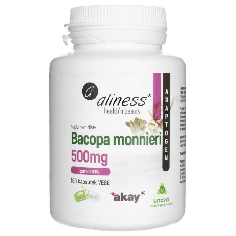 Aliness Bacopa monnieri extract 50% 500 mg - 100 kapsułek
