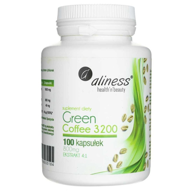 Aliness Green Coffee (Zielona kawa) 3200 - 100 kapsułek