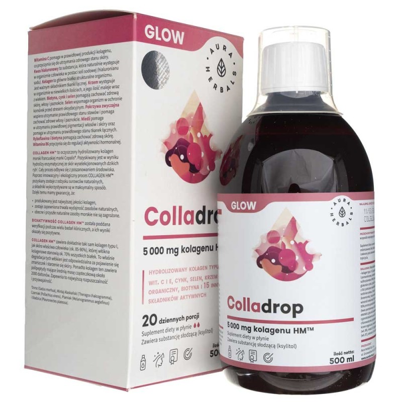 Aura Herbals Colladrop Glow - kolagen morski 5000 mg - 500 ml