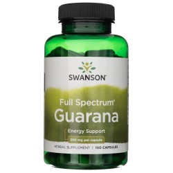 Swanson Guarana 500 mg - 100 kapsułek