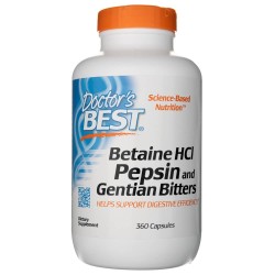 Doctor's Best Betaine Hcl Pepsin & Gentian Bitters - 360 kapsułek