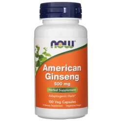 Now Foods American Ginseng (Żeń-szeń amerykański) 500 mg - 100 kapsułek