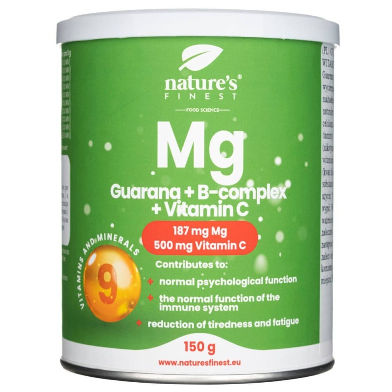 Nature's Finest Magnez + Guarana + B-Kompleks + Witamina C - 150 g
