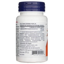 Now Foods Witamina B12 1000 Mcg - 100 Tabletek Do Ssania