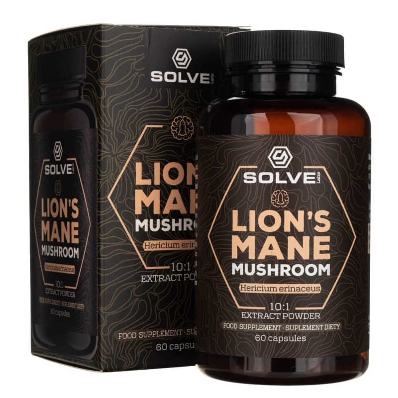 Solve Labs Soplówka jeżowata Lion's Mane Mushroom - 60 kapsułek