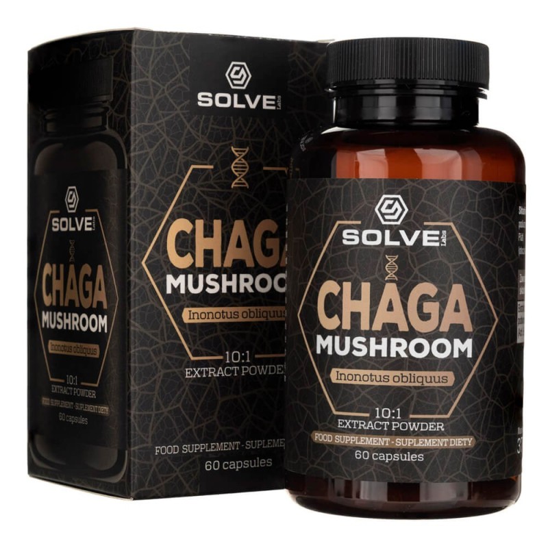 Solve Labs Błyskoporek podkorowy Chaga Mushroom - 60 kapsułek