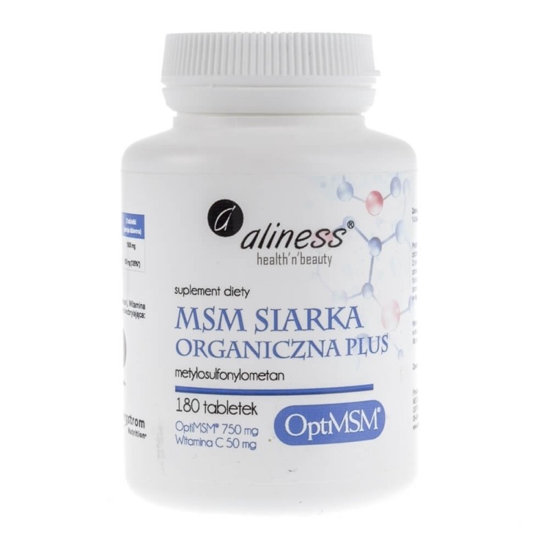 Aliness MSM Siarka Organiczna Plus - 180 tabletek