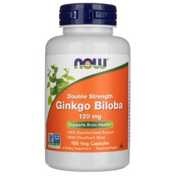 Now Foods Ginkgo Biloba (Miłorząb japoński) 120 mg - 100 kapsułek