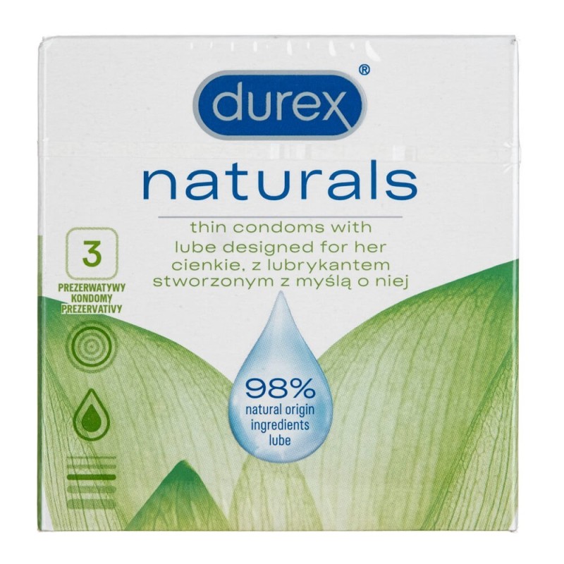 Durex prezerwatywy Naturals - 3 sztuki