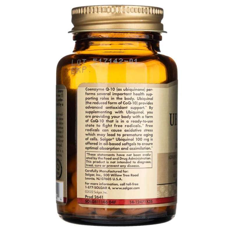 Solgar Ubichinol 100 mg - 50 kapsułek