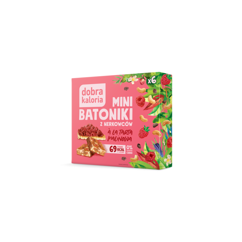 Dobra Kaloria Mini Batoniki z nerkowców à la tarta malinowa - 6x17 g
