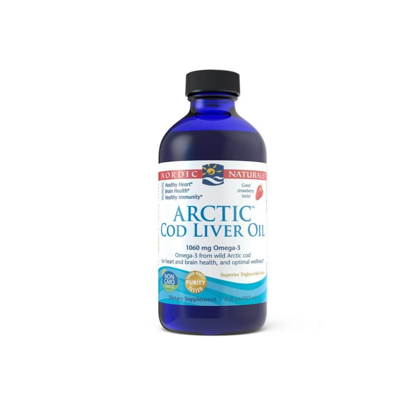 Nordic Naturals Olej z wątroby dorsza arktycznego truskawkowy - 237 ml