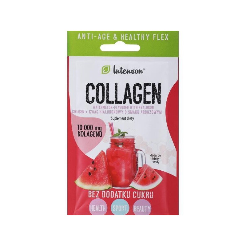 Intenson Kolagen + kwas hialuronowy w proszku arbuzowy - 10,8 g