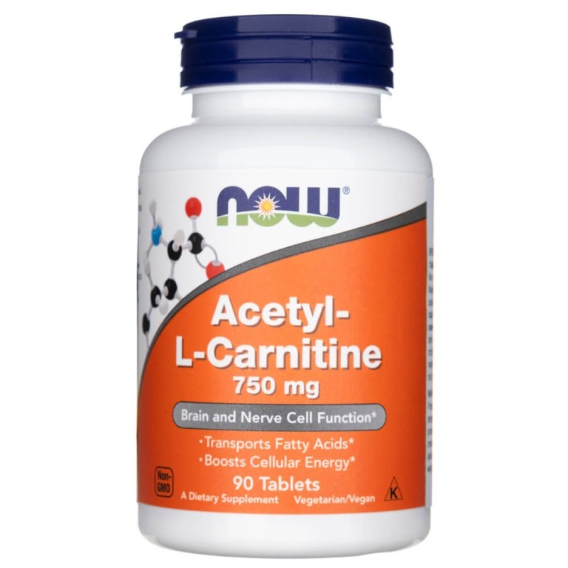 Now Foods Acetyl L-Karnityny 750 mg - 90 tabletek