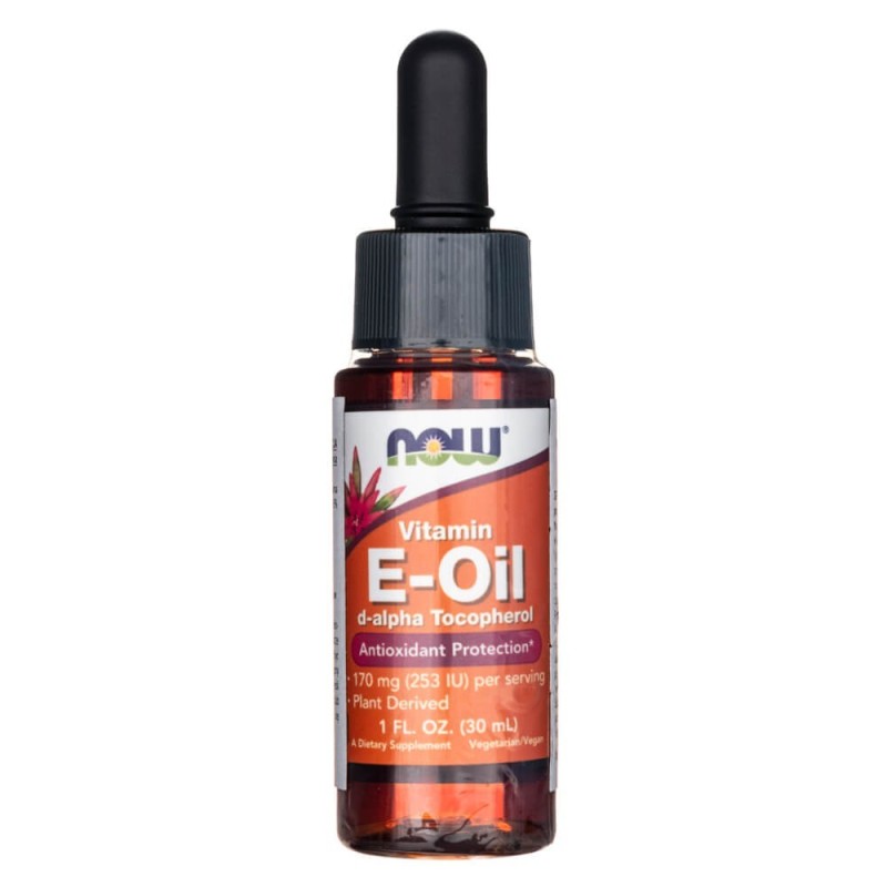 Now Foods Witamina E 170 mg w kroplach - 30 ml