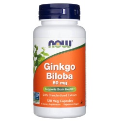 Now Foods Ginkgo Biloba (Miłorząb Japoński) 60 mg - 120 kapsułek